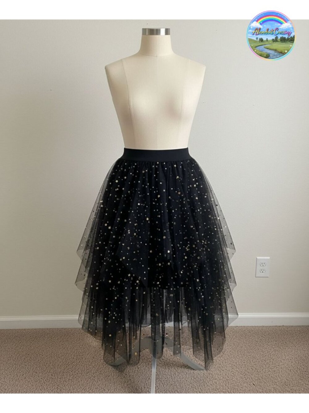 High Waist High Low Layered Tulle Midi Skirt A-Line Tutu